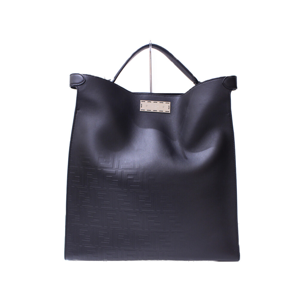 FENDI Peekaboo Lite Leather Black Handbag Shoulder Bag Strap